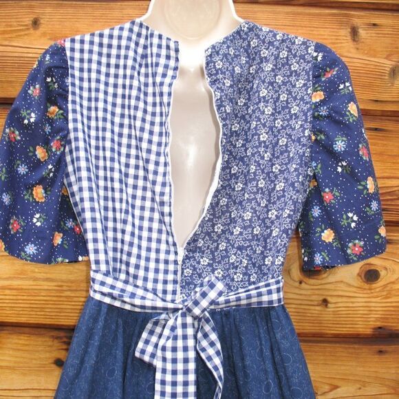 Vintage 70's Blue Prairie Dress - Picture 8 of 8